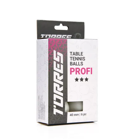 Мяч для наст. тенниса TORRES Profi 3*, TT23012, диам. 40+мм, упак. 6 шт, белый за 338.30 ₽ купить в Владимире