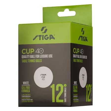 Мяч для наст. тенниса Stiga Cup ABS, 1110-2510-12, диам.40+мм, пластик, упак. 12 шт, белый за 1&nbsp;774.80 ₽ купить в Владимире