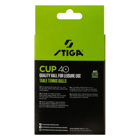 Мяч для наст. тенниса Stiga Cup ABS, 1110-2510-12, диам.40+мм, пластик, упак. 12 шт, белый за 1&nbsp;774.80 ₽ купить в Владимире