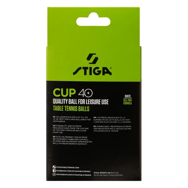 Мяч для наст. тенниса Stiga Cup ABS, 1110-2510-12, диам.40+мм, пластик, упак. 12 шт, белый за 1&nbsp;774.80 ₽ в Владимире