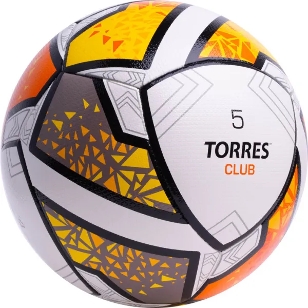 Мяч футб. TORRES Club, F323965, р.5, 10 пан., ПУ, гибрид. сшив, бел-оранж-желт за 2&nbsp;225.30 ₽ в Владимире
