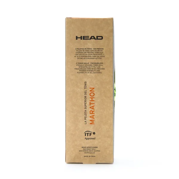 Мяч теннисный HEAD Marathon 3B, 578183, крафт. упак.3шт, без давления, фетр, нат.резина,желтый за 1&nbsp;055.70 ₽ в Владимире