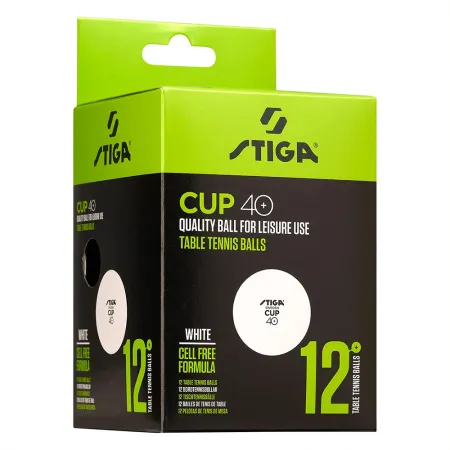 Мяч для наст. тенниса Stiga Cup ABS, 1110-2510-12, диам.40+мм, пластик, упак. 12 шт, белый за 1&nbsp;774.80 ₽ купить в Владимире