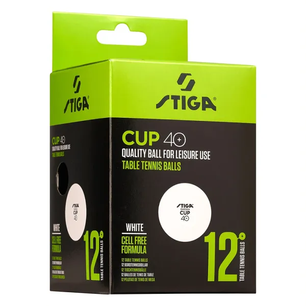 Мяч для наст. тенниса Stiga Cup ABS, 1110-2510-12, диам.40+мм, пластик, упак. 12 шт, белый за 1&nbsp;774.80 ₽ в Владимире