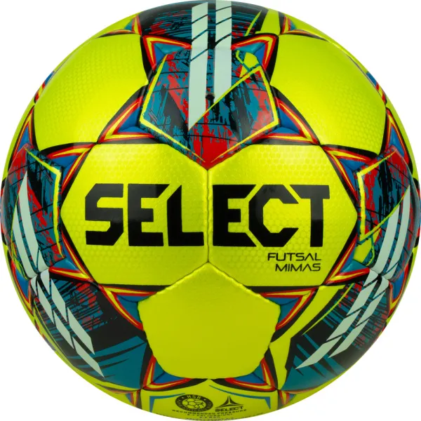 Мяч футзал. SELECT Futsal Mimas, 1053460550, р.4,FIFA Basic, 32 пан, гл.ПУ, руч.сш, жел-сине-красный за 6&nbsp;303.60 ₽ в Владимире