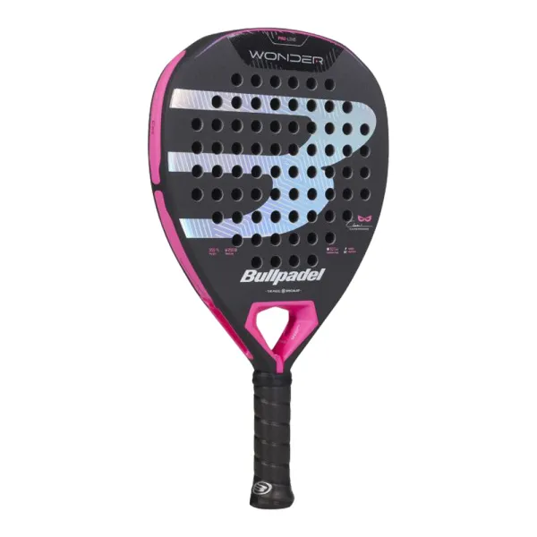 Ракетка для падела BULLPADEL Wonder 27, 497250, для продв.игроков, стекловолокно, карбон, черно-роз за 42&nbsp;969.20 ₽ в Владимире