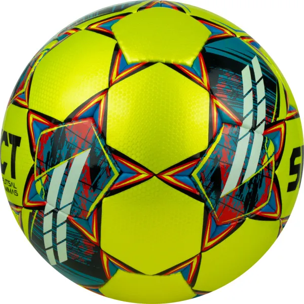 Мяч футзал. SELECT Futsal Mimas, 1053460550, р.4,FIFA Basic, 32 пан, гл.ПУ, руч.сш, жел-сине-красный за 6&nbsp;303.60 ₽ в Владимире