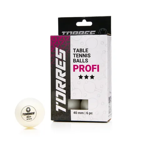 Мяч для наст. тенниса TORRES Profi 3*, TT23012, диам. 40+мм, упак. 6 шт, белый за 338.30 ₽ купить в Владимире