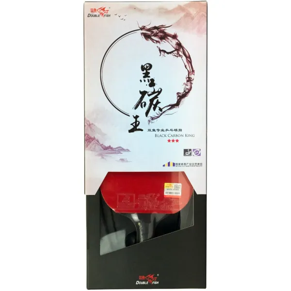 Ракетка для н/т DOUBLE FISH Black Carbon King Racket 3***, для професс.,ITTF Appr.,накл.2,1,мм за 4&nbsp;346.90 ₽ в Владимире