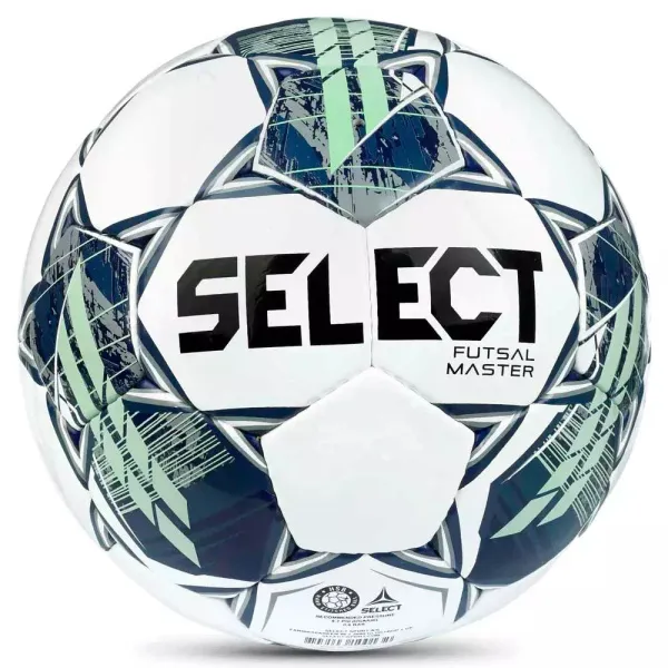 Мяч футзал. SELECT Futsal Master Shiny V22, 1043460004, р.4, Basic,32п, гл.ПУ, руч.сш,бел-син-зел за 7&nbsp;539.50 ₽ в Владимире