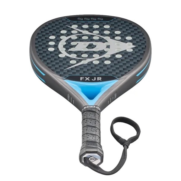 Ракетка для падела Dunlop FX Jr, 10370738, для юниоров, гибрид, графит, черно-голубой за 11&nbsp;019.40 ₽ в Владимире