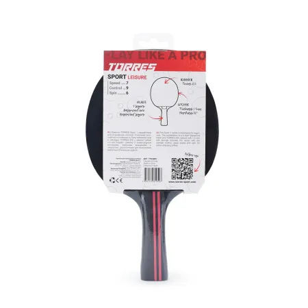 Ракетка для н/т TORRES Sport 1*, TT23005 для любителей, накладка 1,5 мм, конич. ручка за 991.10 ₽ купить в Владимире