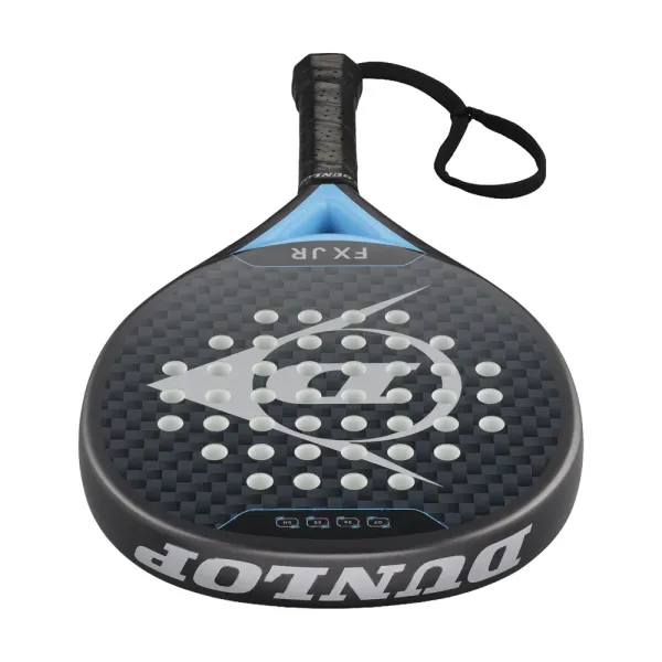 Ракетка для падела Dunlop FX Jr, 10370738, для юниоров, гибрид, графит, черно-голубой за 11&nbsp;019.40 ₽ в Владимире