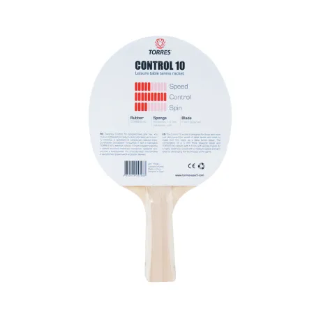 Ракетка для н/т TORRES Control 10, TT0001, для начинающих, накладка 1,5 мм, конич. ручка за 426.70 ₽ купить в Владимире